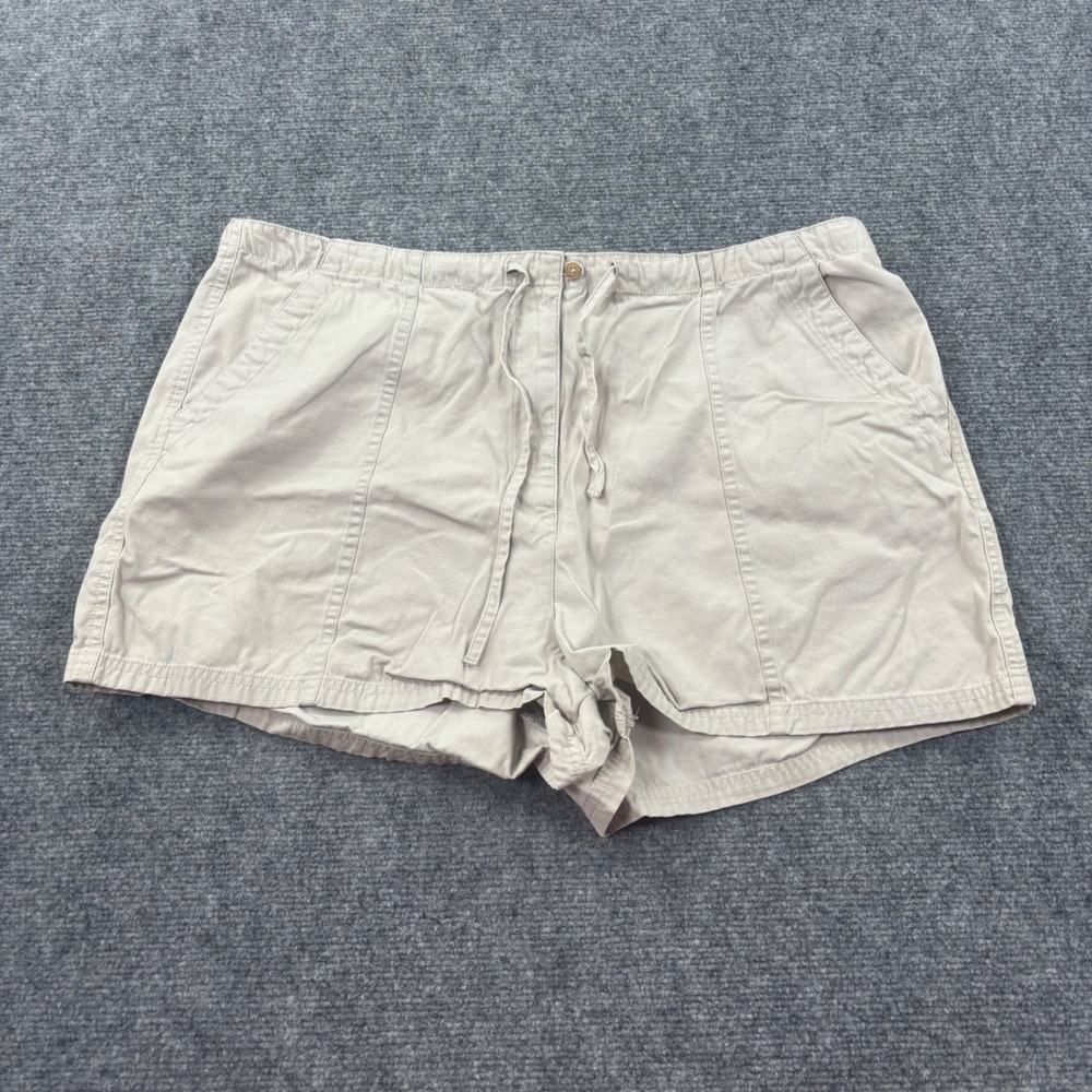 NY Khakis New York & Company Shorts Size XL Beige Drawstring Cotton Women's